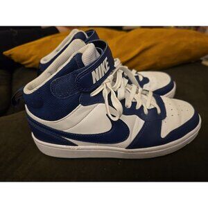 Nike Court Borough Mid 2 White Blue CD7782 107 Size 6Y/ Women’s Size 8